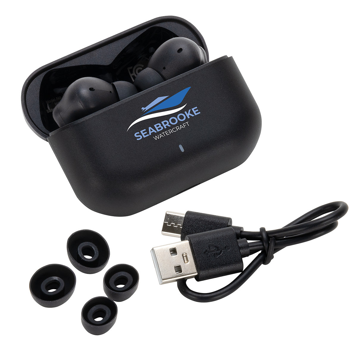 Black Sonoro Dual Microphone Noise Cancelling TWS Earbuds