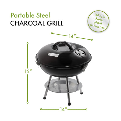 Black Cuisinart Outdoors® 14" Charcoal Grill