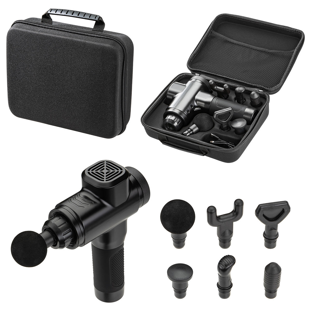 Black Comfort Logic™ Citadel Full Size 6-Speed Massage Gun