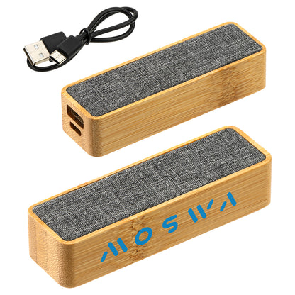 Gray FSC® Bamboo/RPET 2000mAh Mini Power Bank