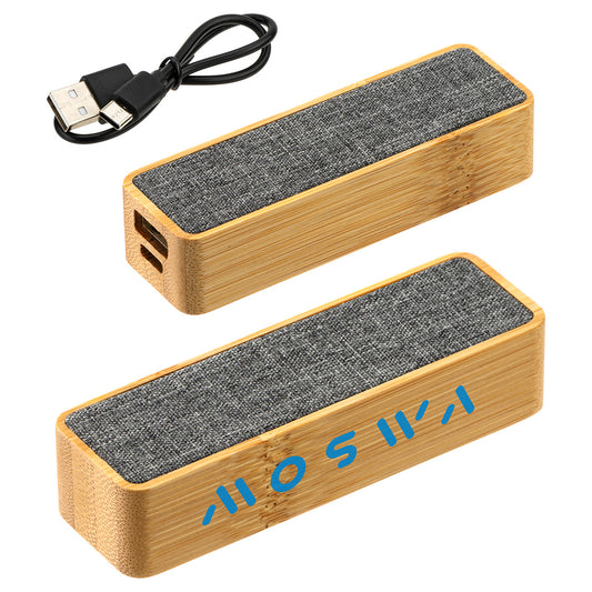Gray FSC® Bamboo/RPET 2000mAh Mini Power Bank