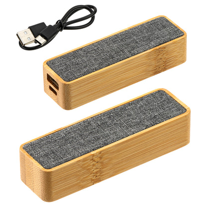 Gray FSC® Bamboo/RPET 2000mAh Mini Power Bank