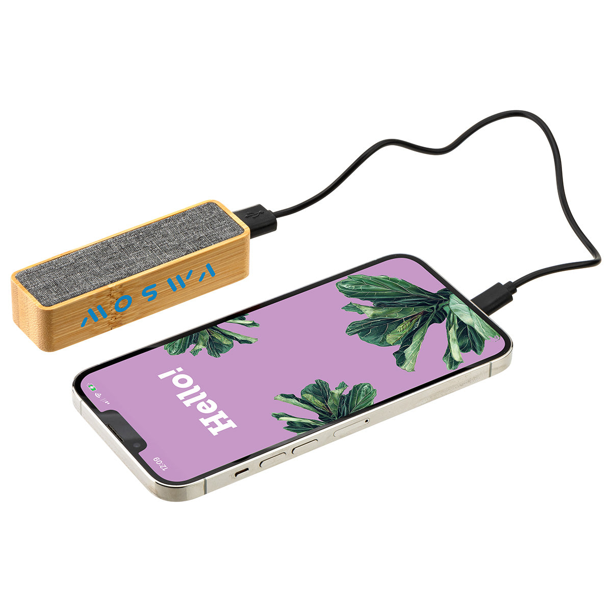 Gray FSC® Bamboo/RPET 2000mAh Mini Power Bank