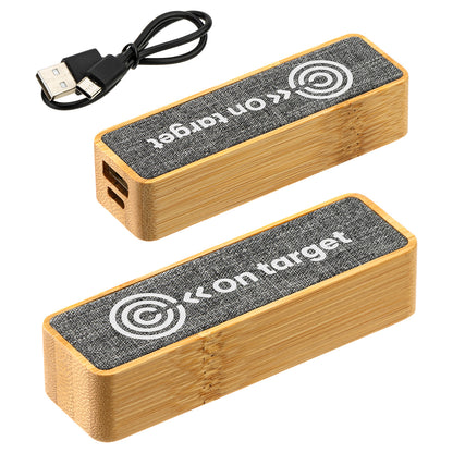 Gray FSC® Bamboo/RPET 2000mAh Mini Power Bank