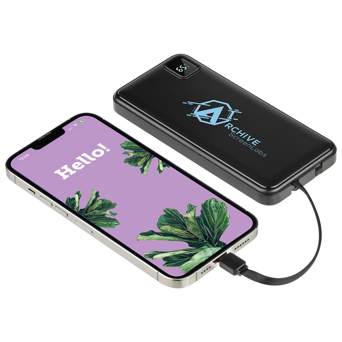 Black Marquis 10000mAh 20W PD Power Bank with Built-In Cables