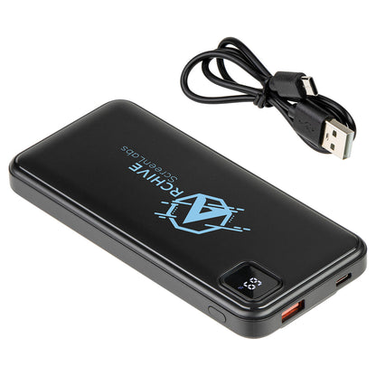 Black Marquis 10000mAh 20W PD Power Bank with Built-In Cables