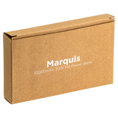 Black Marquis 10000mAh 20W PD Power Bank with Built-In Cables