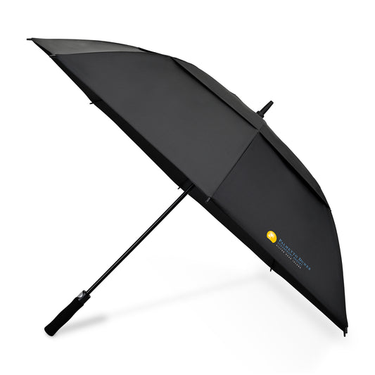 Black Elements 60" Recycled Auto Open Double Canopy Golf Umbrella