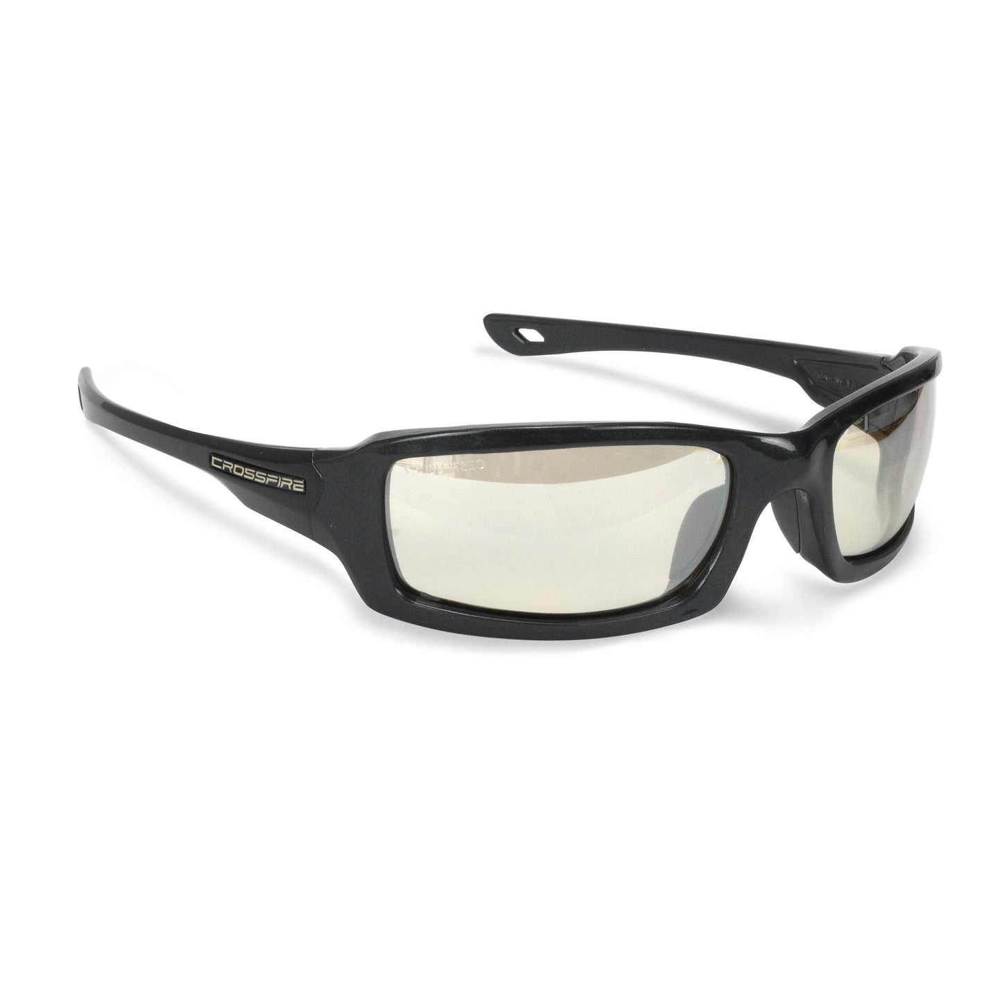 M6A Premium Safety Eyewear - Crystal Brown Frame - Silver Mirror Lens