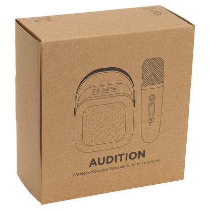 White Audition Wireless Karaoke Speaker with Microphone