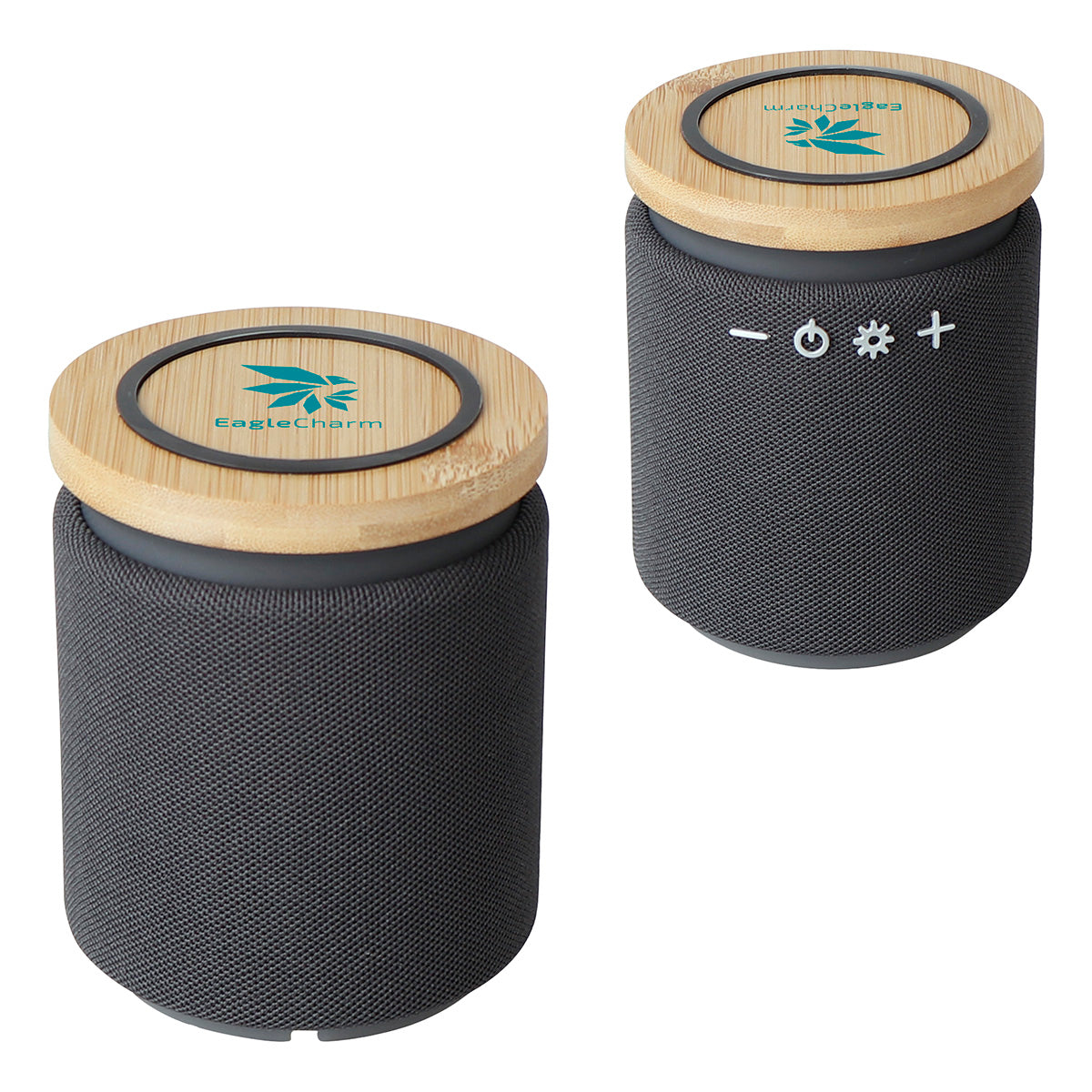 Gray Bamboo Wireless Speaker & 10W Wireless Charger