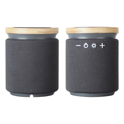 Gray Bamboo Wireless Speaker & 10W Wireless Charger