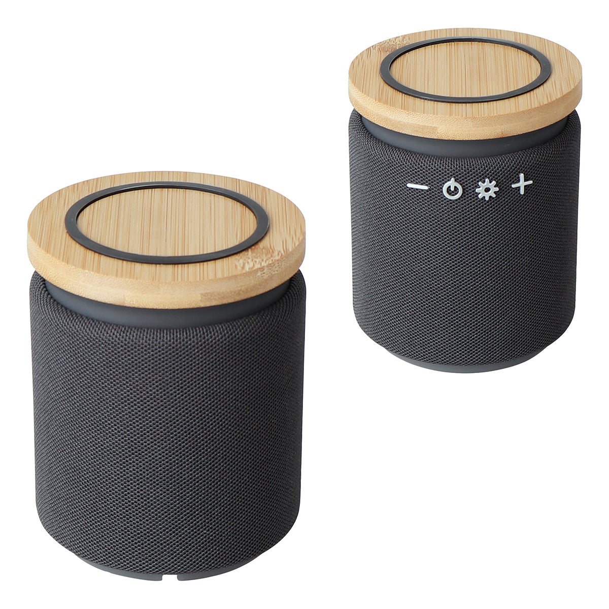 Gray Bamboo Wireless Speaker & 10W Wireless Charger