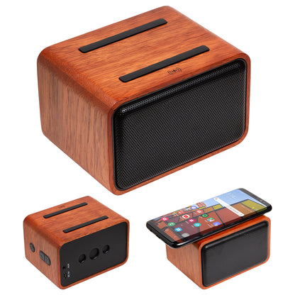 Brown FSC® Mahogany Wireless Speaker with Wireless Charger
