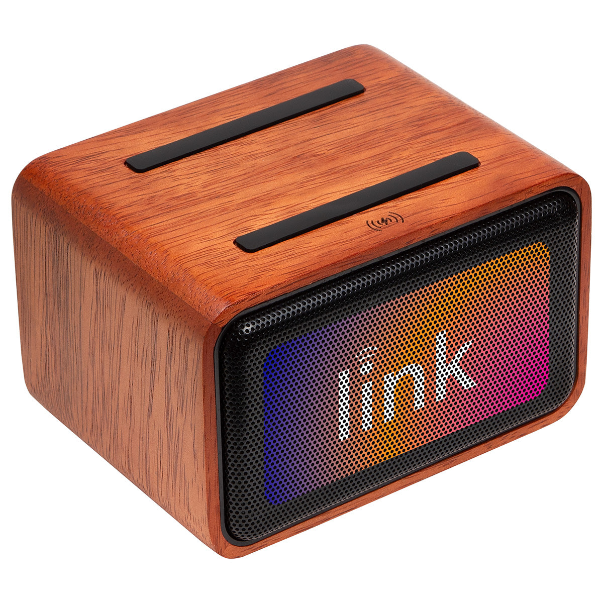 Brown FSC® Mahogany Wireless Speaker with Wireless Charger
