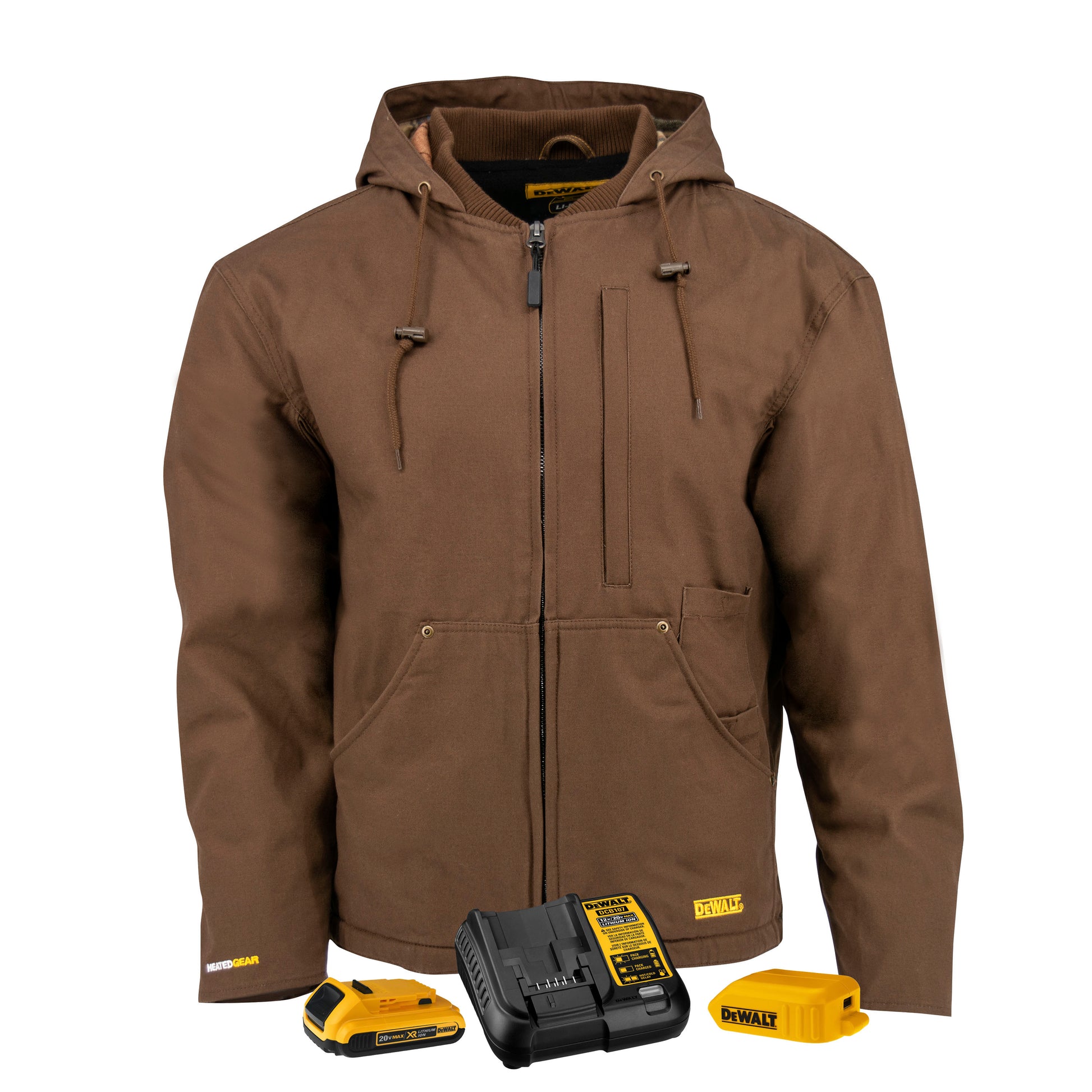 DCHJ076ATD1 Men's Heated Coat Kitted - Tobacco - Size XL