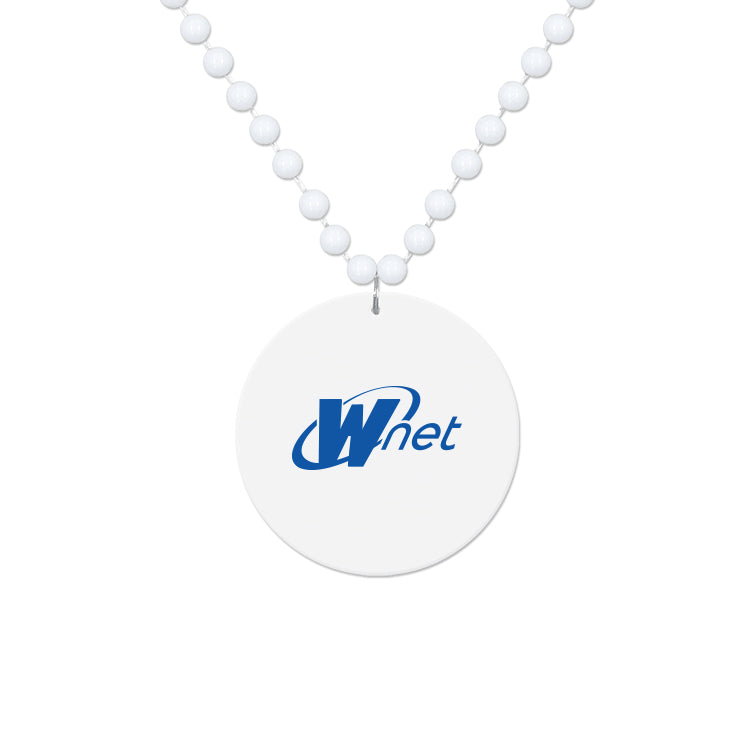 Medallion Bead Necklace w/White Medallion