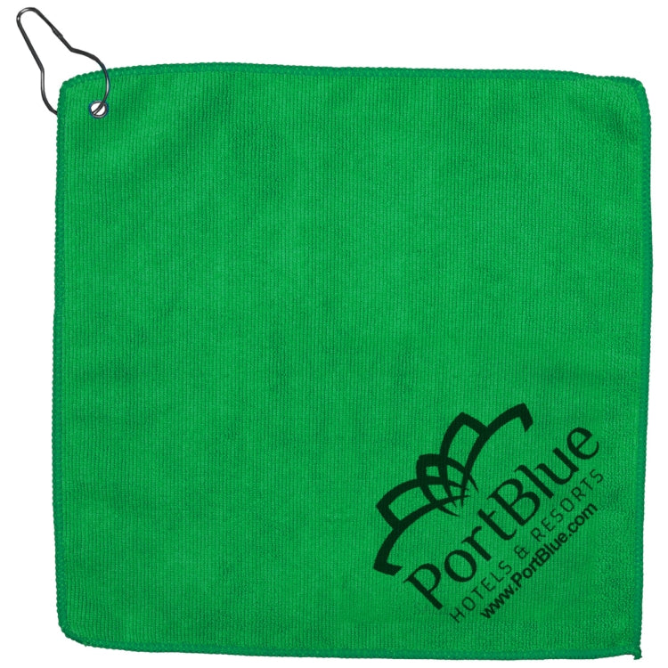 "THE WEDGE" Recycled RPET 300 GSM Heavy Duty Golf Towel - 12” W x 12” H