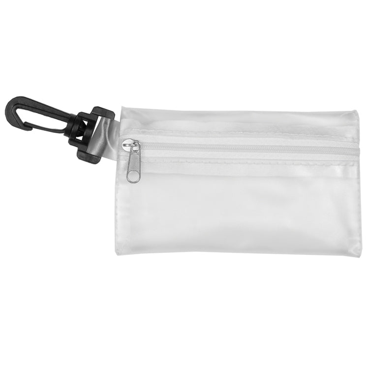 "PARKWAY 7" Piece First Aid Kit inTranslucent Zipper Kit with Plastic Carabiner Attachment