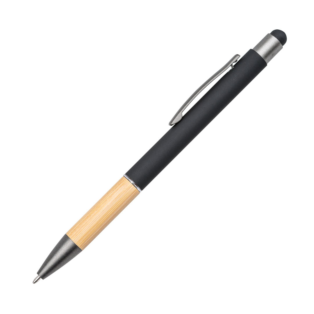Assia Metal Pen w/Bamboo Grip & Black Refill