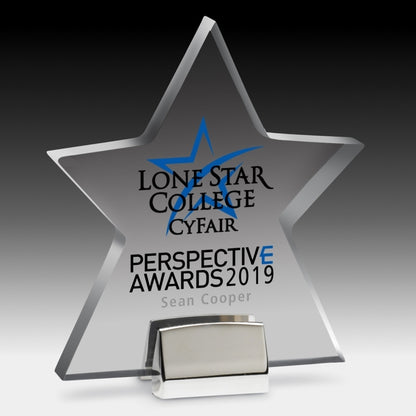 Star w/ Chrome Base - Laser Engraved