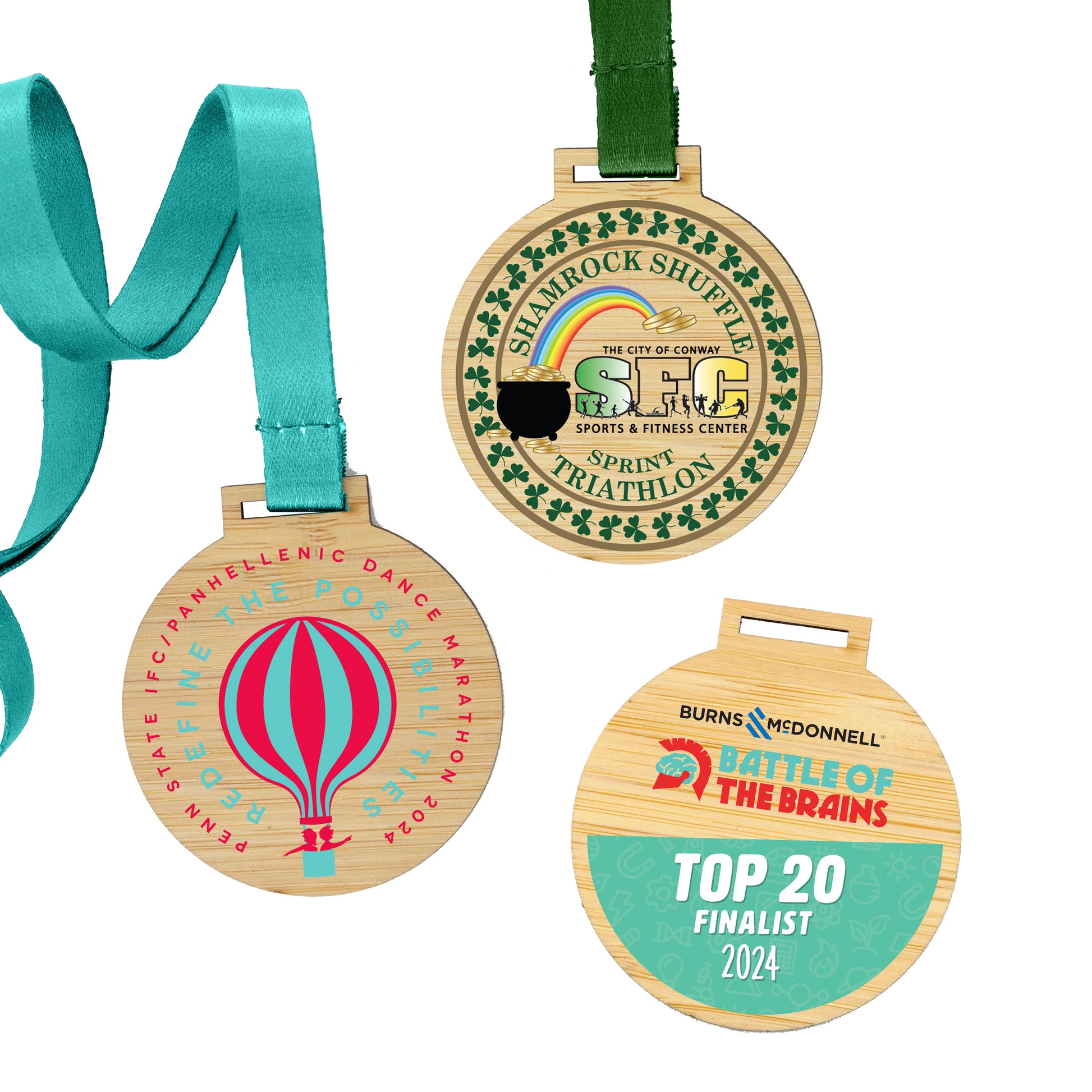 Custom Bamboo Medals Full Color (1-1/2")