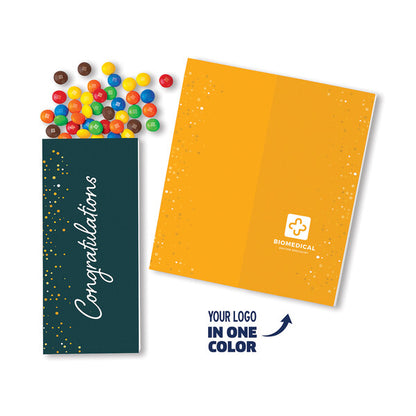 One Color Foil-Stamped Stock Congratulations Sweeter Cards with Candy Coated Chocolate Bitz