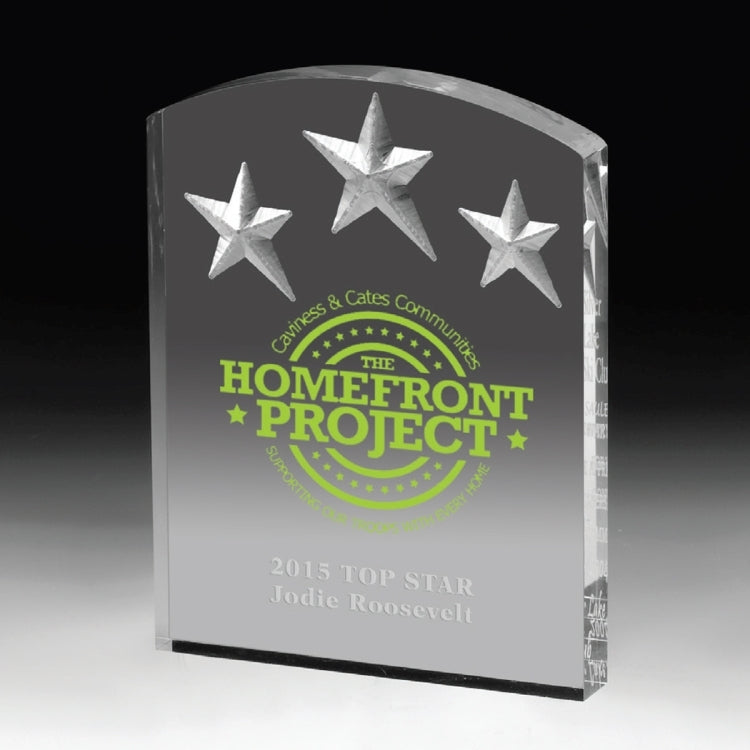 Freestanding Acrylic Award - 4 Color Process (5" x 6 1/2" x 3/4")