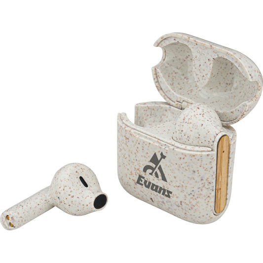 EarthTrendz™ Wheat Straw & Bamboo Earbuds & Case