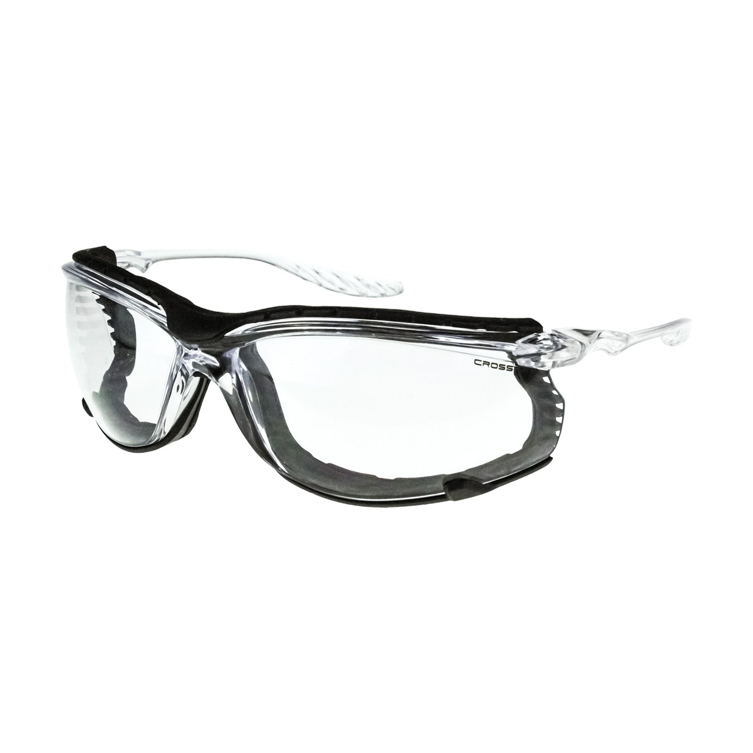 24Seven® Foam Lined Safety Eyewear - Crystal Clear Frame - Clear Anti-Fog Lens