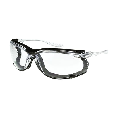 24Seven® Foam Lined Safety Eyewear - Crystal Clear Frame - Clear Anti-Fog Lens