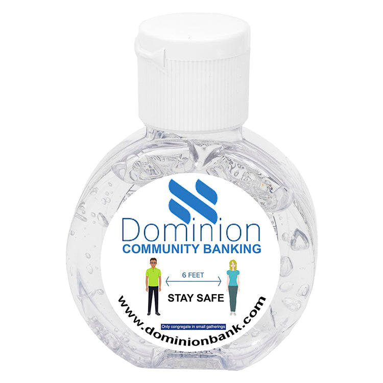 “CirPal” 1 oz Compact Hand Sanitizer Antibacterial Gel in Round Flip-Top Squeeze Bottle