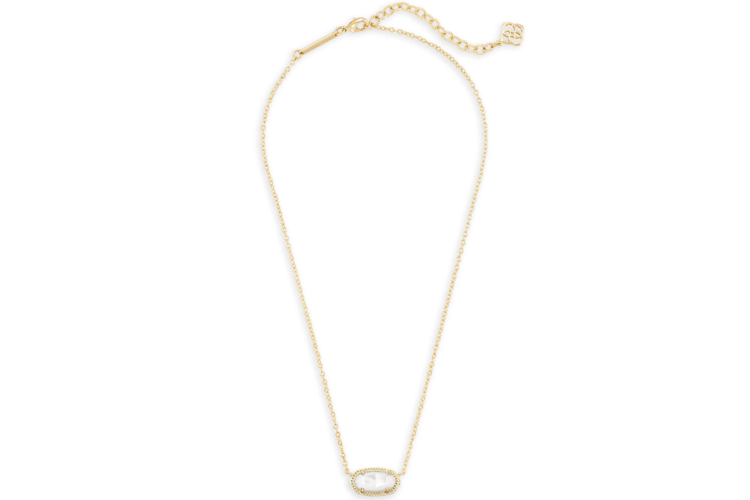 Kendra Scott Elisa Gold Pendant Necklace in Ivory Mother-of-Pearl