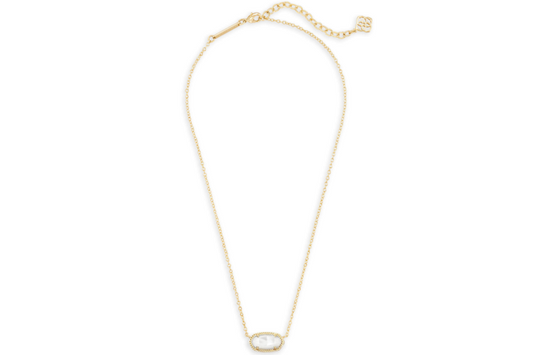 Kendra Scott Elisa Gold Pendant Necklace in Ivory Mother-of-Pearl