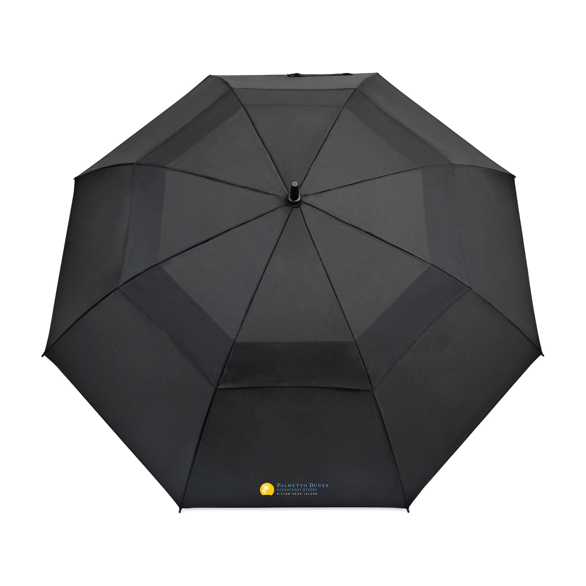 Black Elements 60" Recycled Auto Open Double Canopy Golf Umbrella