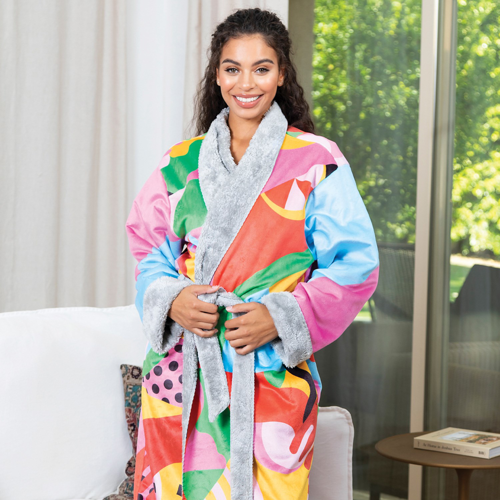 Blank - Sublimated Shawl Collar Robe SM (Not Sewn)