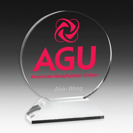 Round Award on Elevated Base - Screen Printed