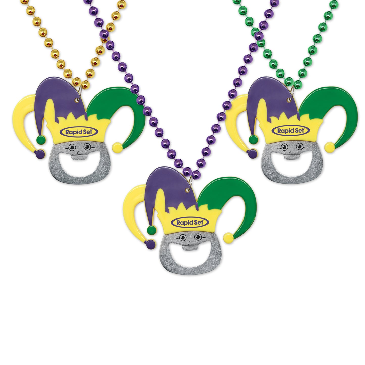 Multicolor Mardi Gras Bottle Opener Beads