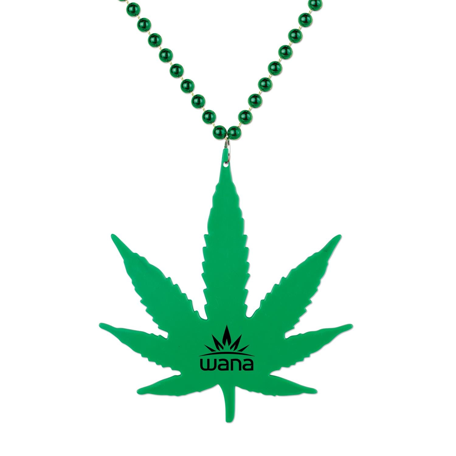 Green Cannabis Medallion Beads