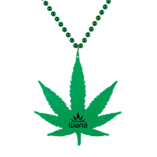 Green Cannabis Medallion Beads