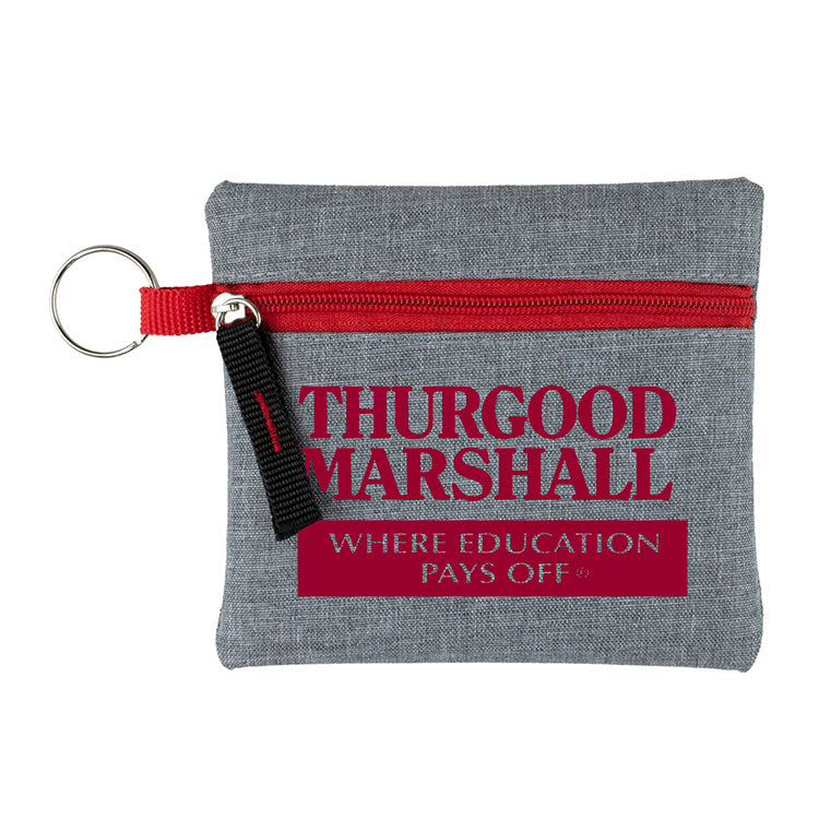 "CAPRI" Heathered Gray Zipper Pouch