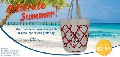 Coral Lattice Tote Bag