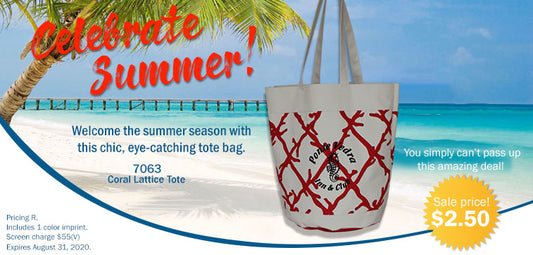 Coral Lattice Tote Bag