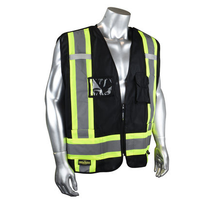 SV020X-1 Heavy Duty 7-Pocket Tear Away Cruiser Vest X-Back - Black - Size 2X
