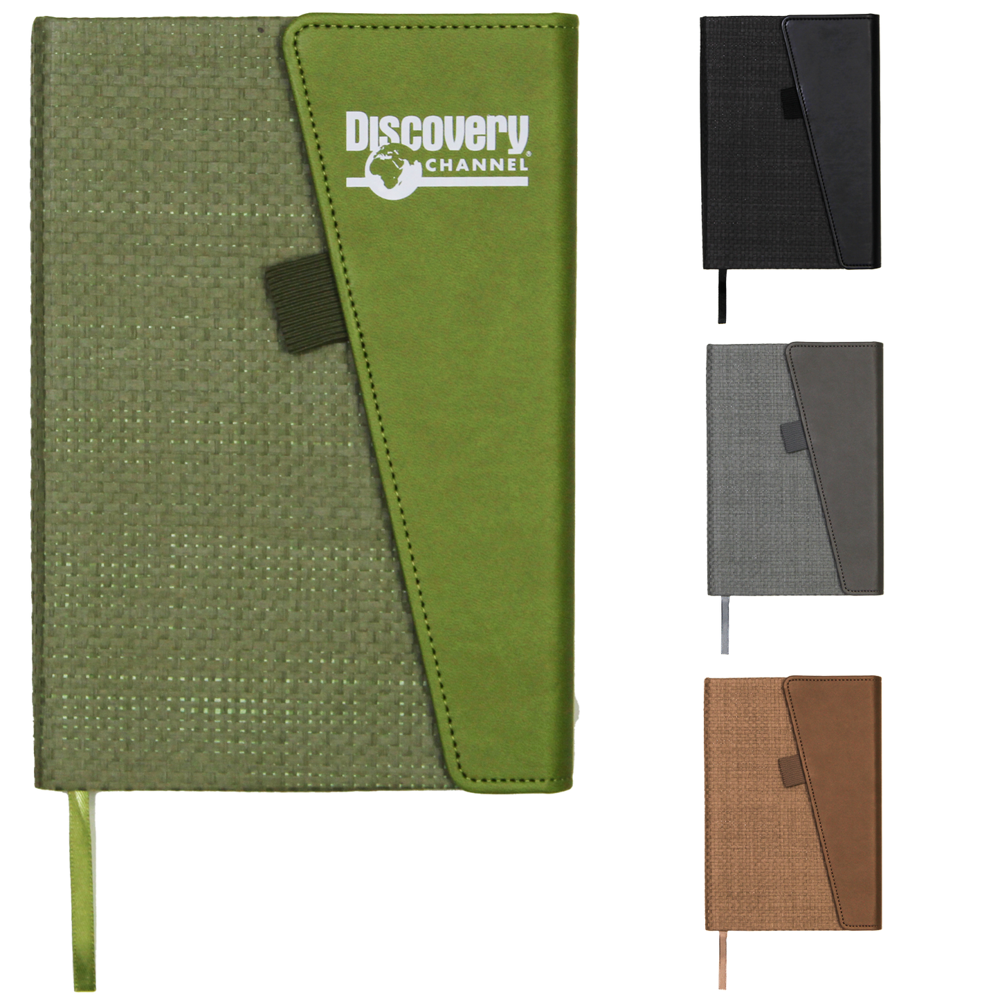 Black Faux Leather Foldover Notebook