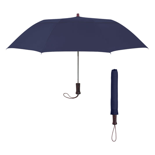44" Arc Telescopic Folding Wood Handle Umbrella