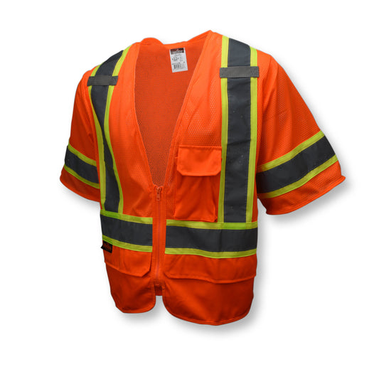 SV272-3 Type R Class 3 Multipurpose Mesh Surveyor Vest - Orange - Size XL