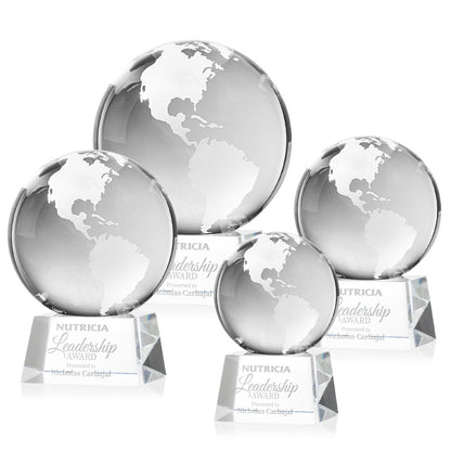 Globe Award on Robson Base - Clear
