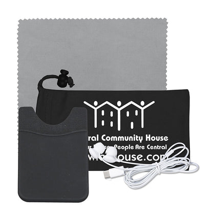 “Tuneboom Lux ” Mobile Tech Earbud Kit with Microfiber Cloth,