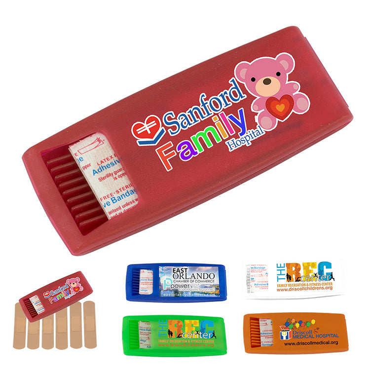 Trans Lime “Ouchie” 6 Piece Bandage Dispenser (PhotoImage 4 Color)